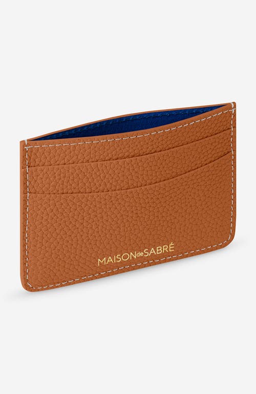 Maison De Sabre Card Slots Leather Card Holder In Pecan Brown
