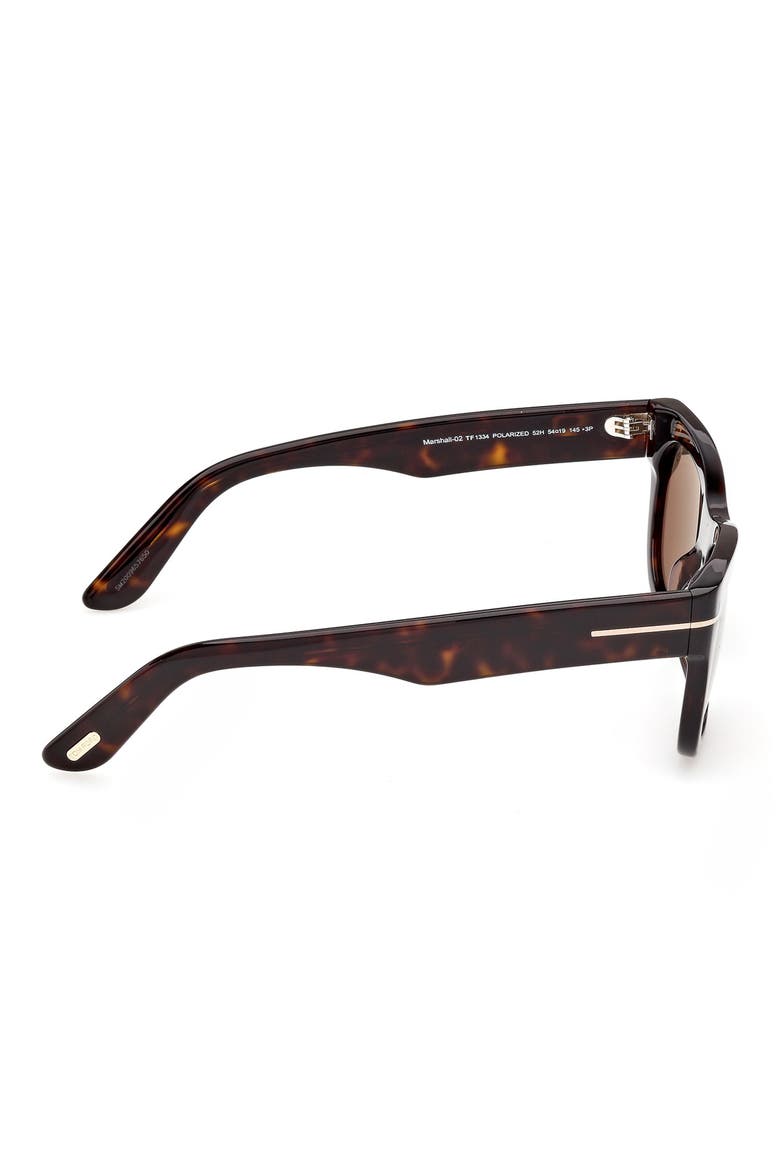 54mm Polarized Rectangular Sunglasses, Alternate, color, DARK HAVANA / BROWN POLARIZED