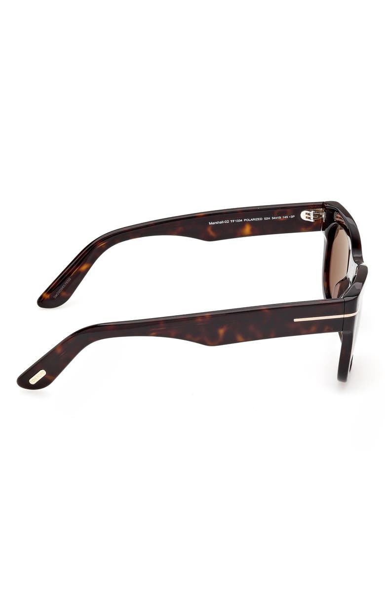 TOM FORD 54mm Polarized Rectangular Sunglasses, Alternate, color, Dark Havana / Brown Polarized
