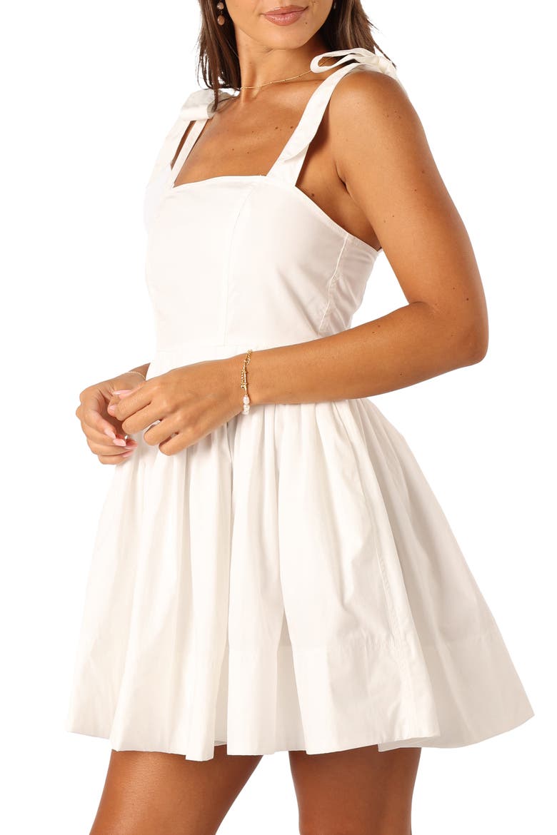 Clea Tie Strap Minidress, Alternate, color, WHITE