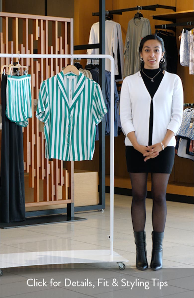 Riviera Stripe Satin Pajama Top, sales video thumbnail