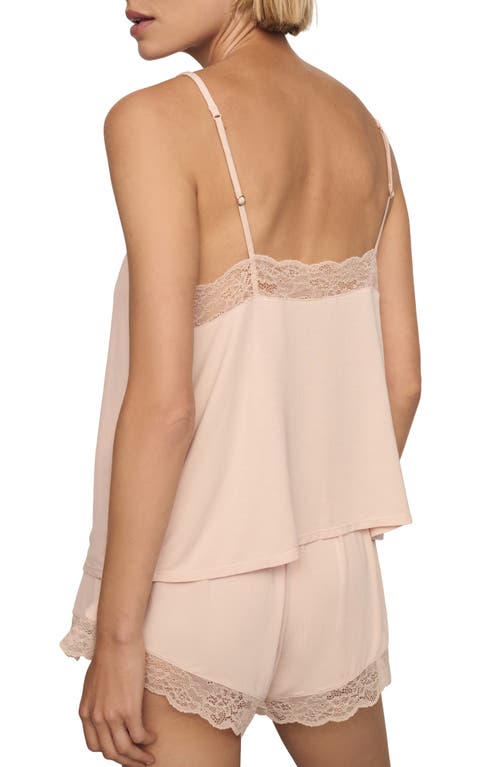 Eberjey Kari Lace Trim Short Pajamas In Neutral