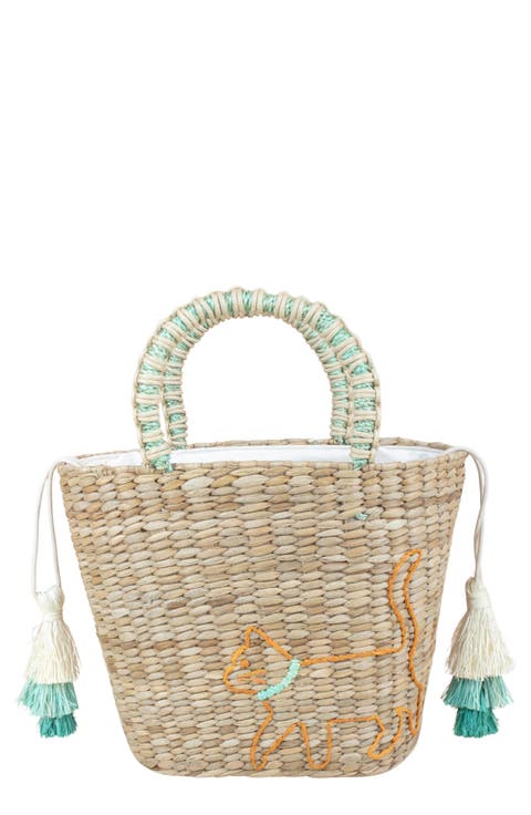 Cat Embroidered Tote Bag