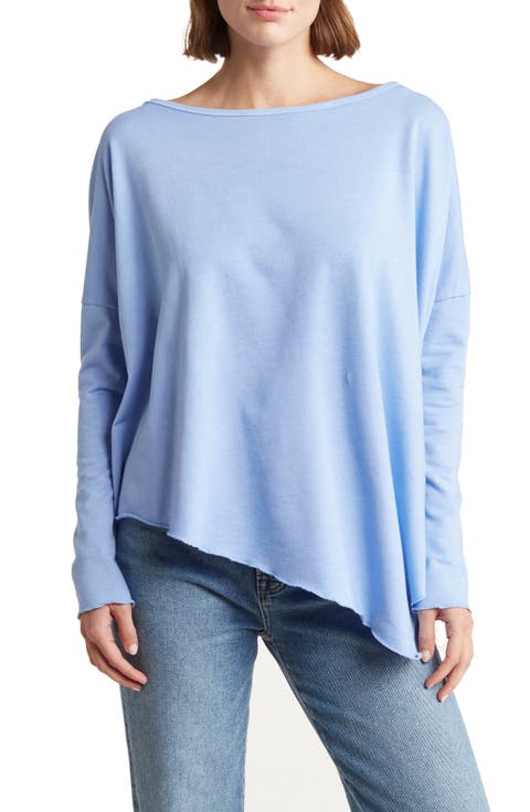 Dolman Sleeve Asymmetric Hem Top