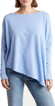 GO COUTURE Dolman Sleeve Asymmetric Hem Top