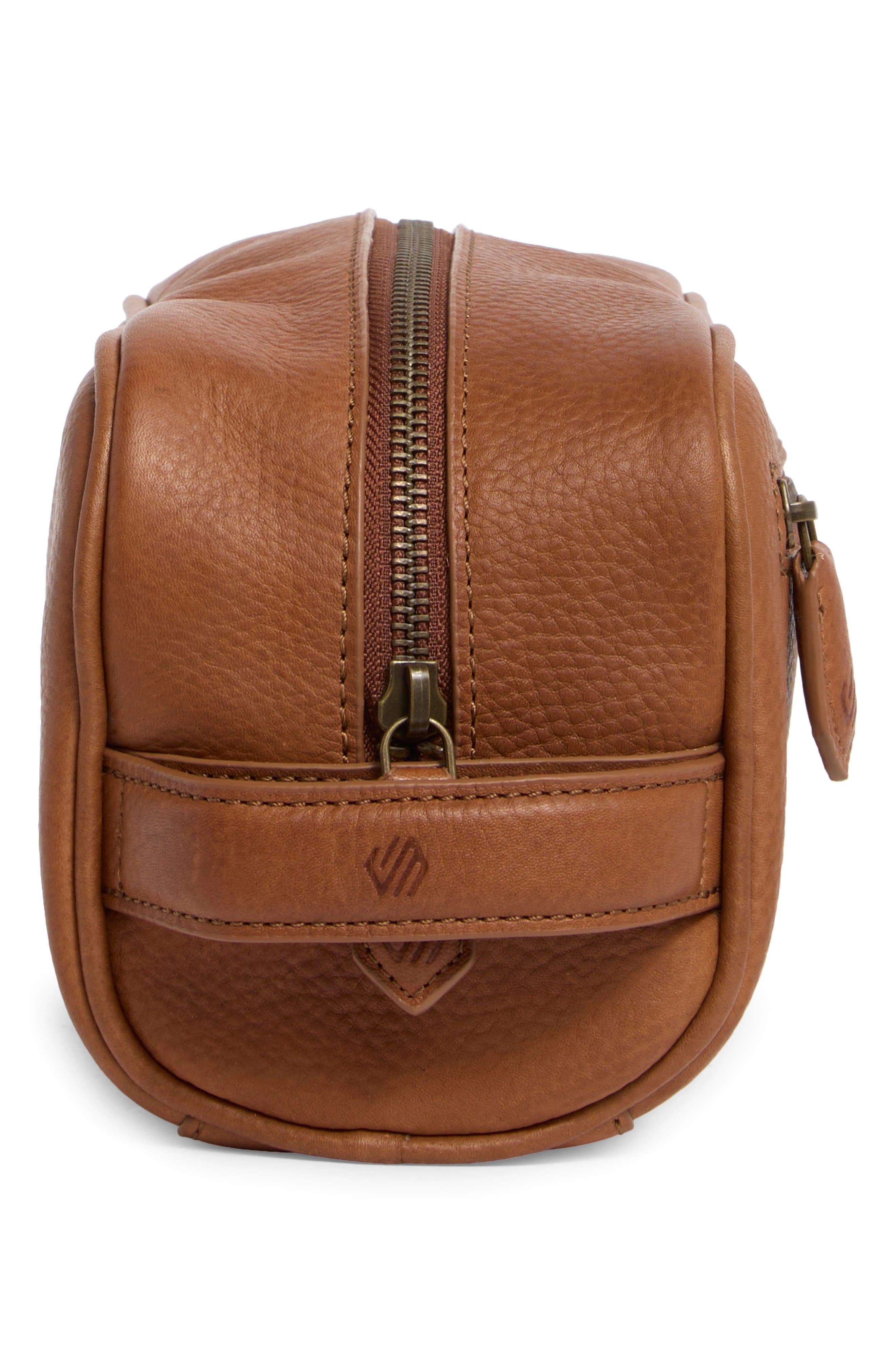 Pebbled Leather Dopp Kit, Alternate, color, TAN