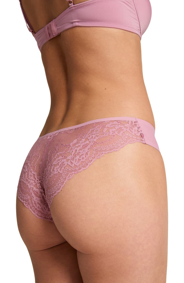 Hunkemöller 5-pack Invisible Lace Back Brazilian, Alternate, color, Pink