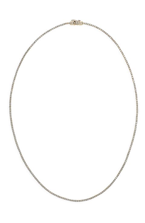 14K Gold Skinny Diamond Tennis Necklace
