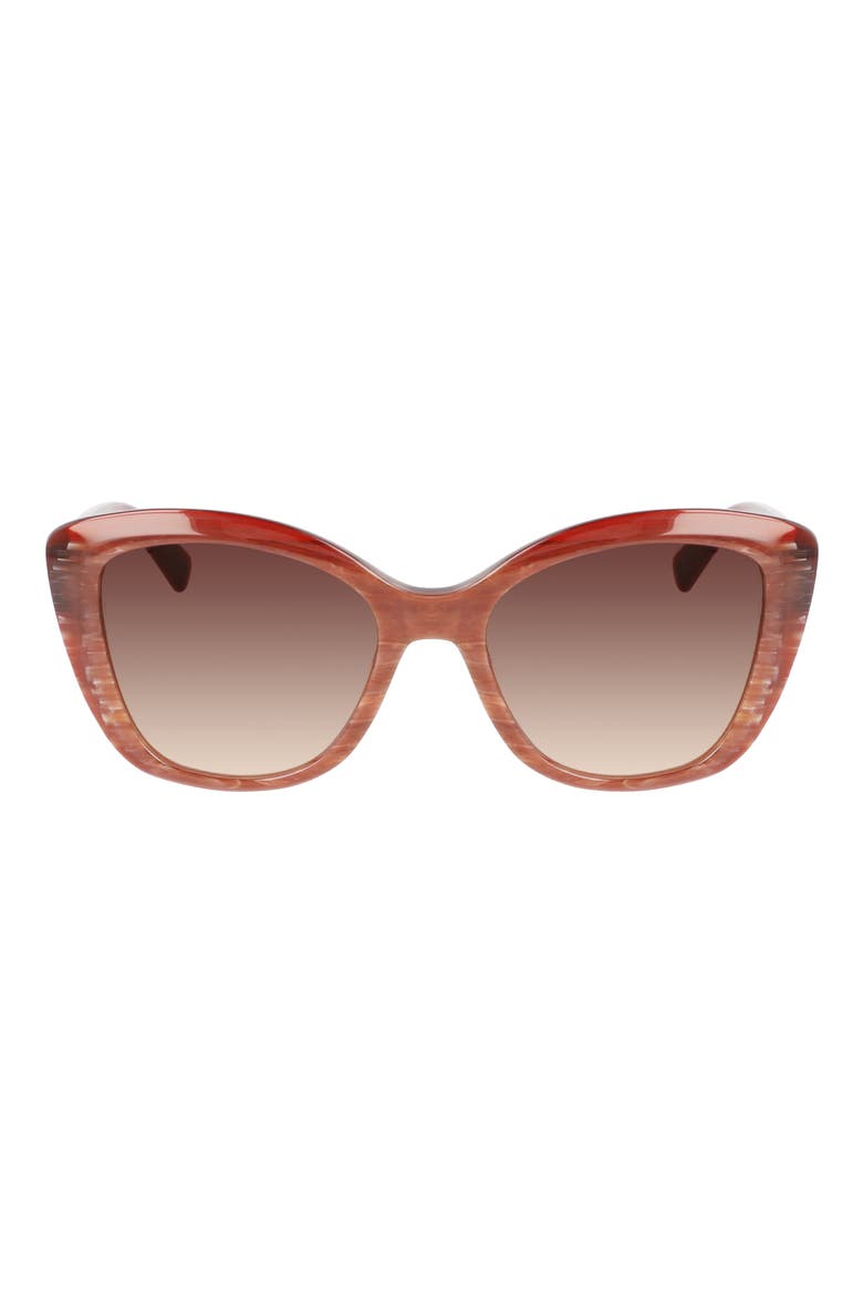 Roseau 54mm Butterfly Sunglasses, Main, color, RED MARBLE