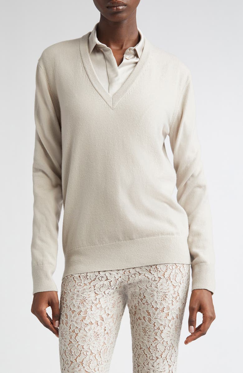 Michael Kors Collection V-Neck Cashmere Sweater, Main, color,