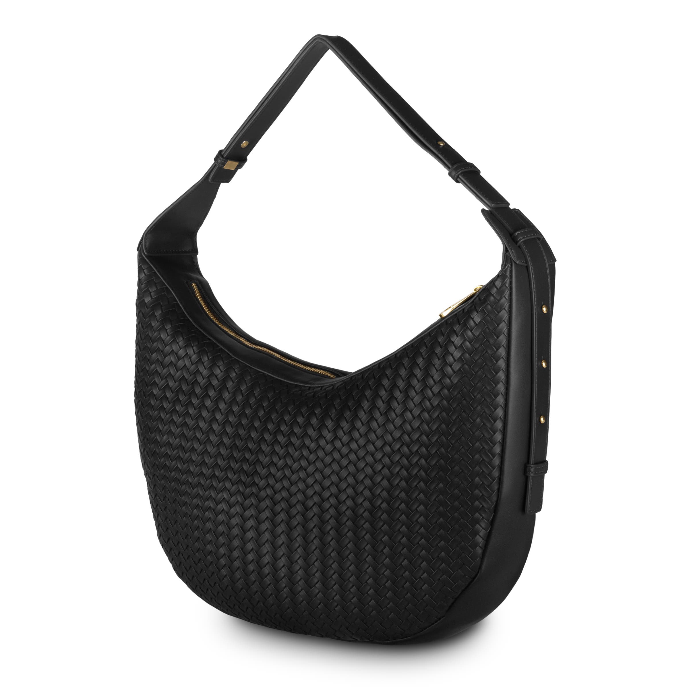 Youzey The Crescent Woven Shoulder Bag, Alternate, color, Black