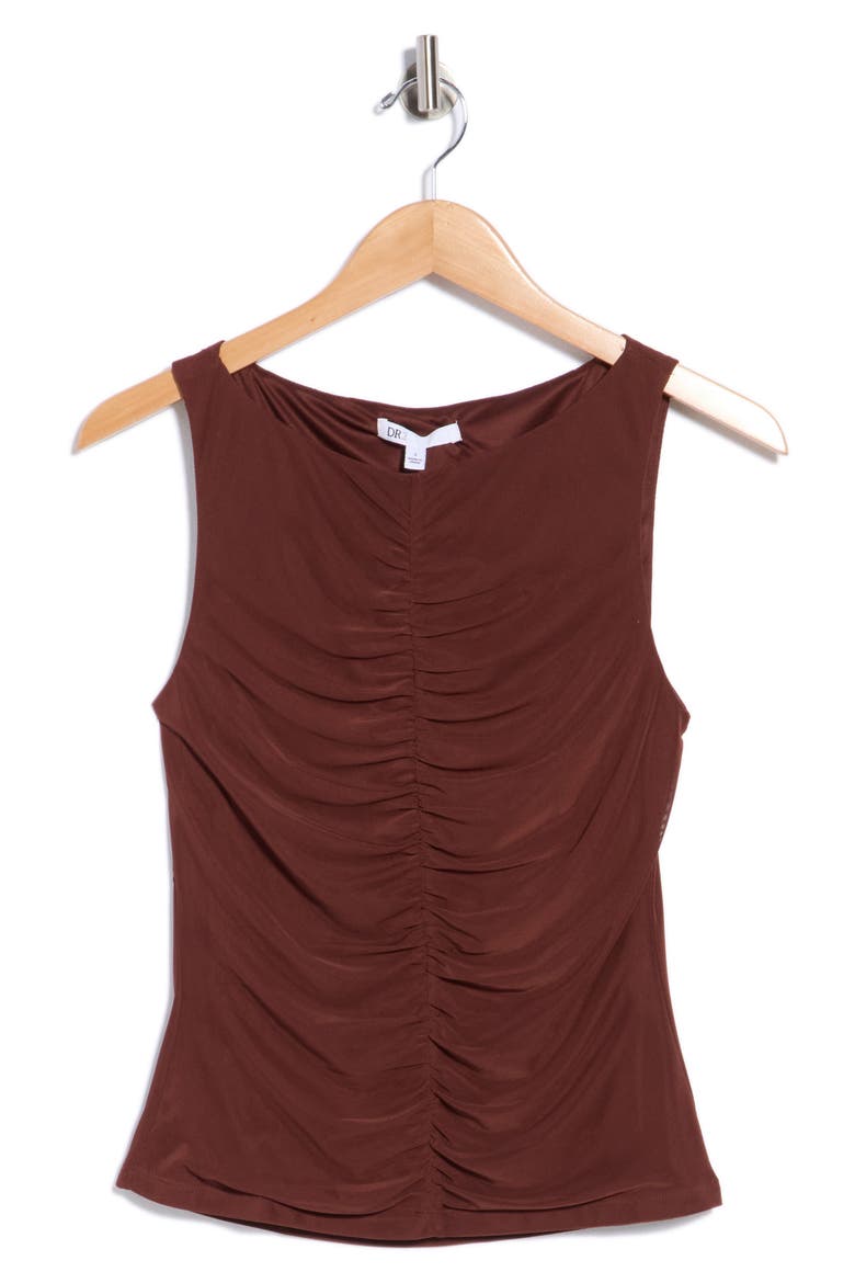 Ruched Front Tank, Alternate, color, MAHOGANY