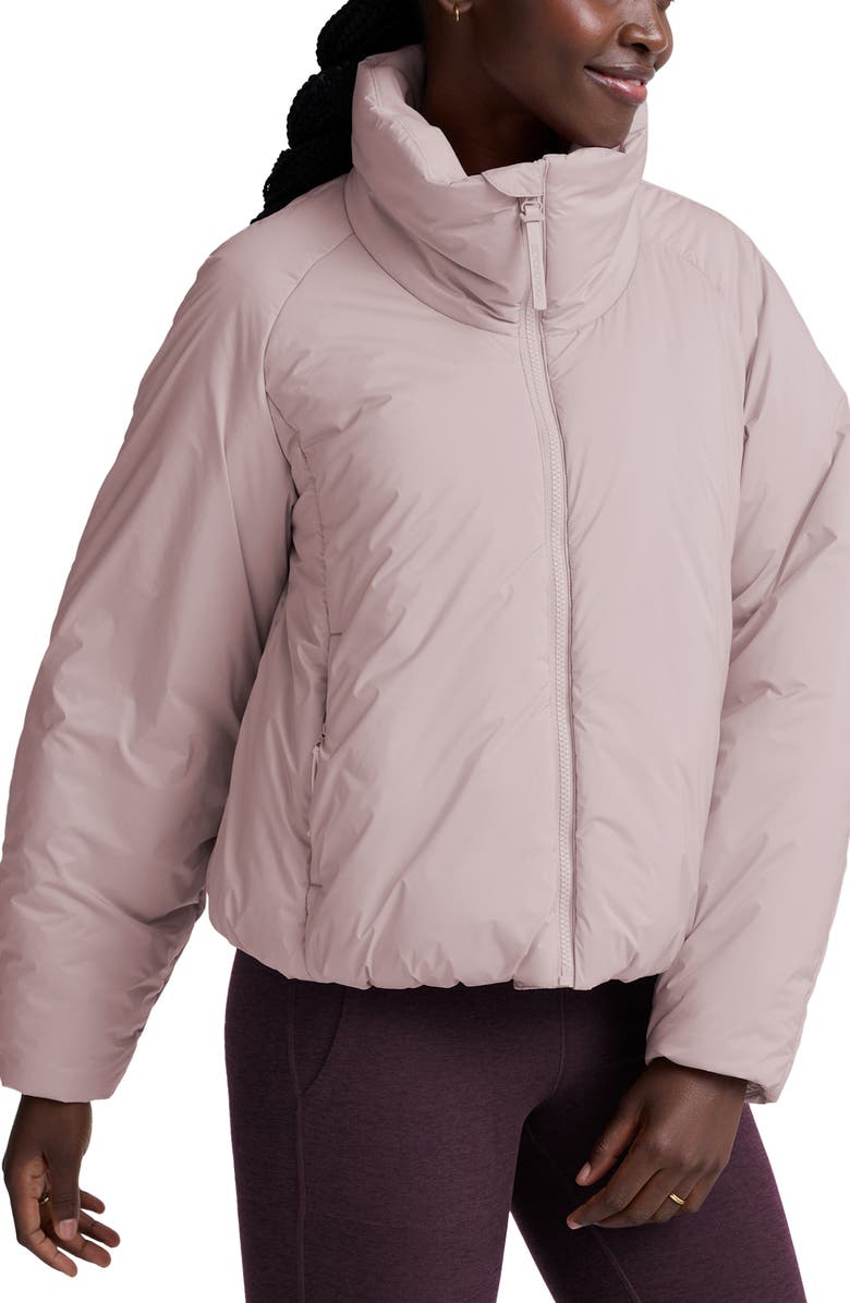 Beyond Yoga Warm Up Water Repellent Puffer Jacket, Alternate, color, Pale Pink