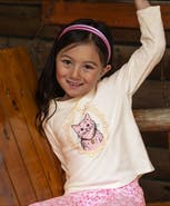 Lands' End Girls Long Sleeve Graphic Meet and Greet Tee