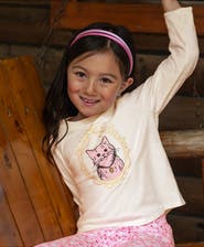 Lands' End Girls Long Sleeve Graphic Meet And Greet Tee