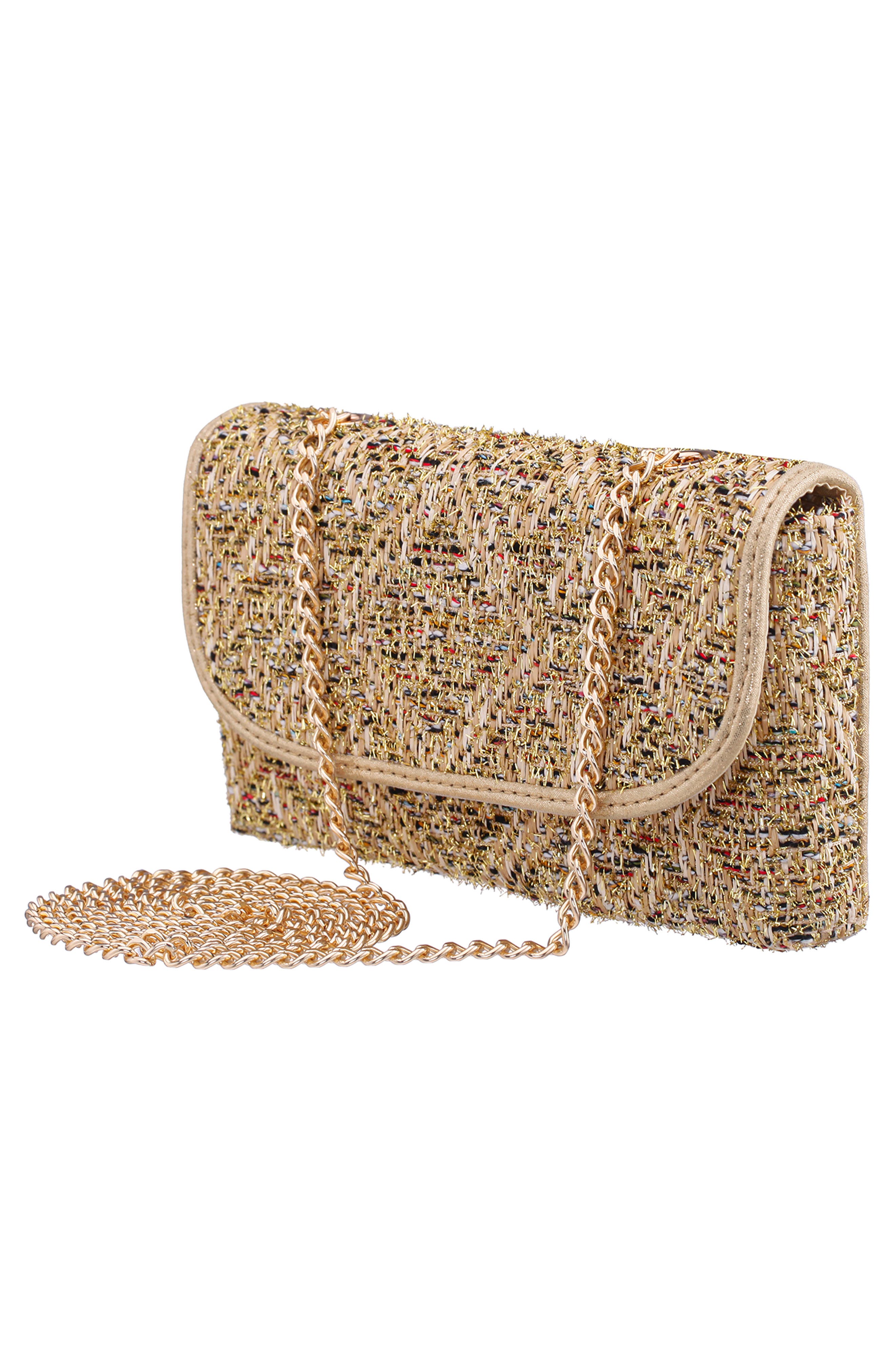 Cerise Textured Clutch, Alternate, color, GOLD MULTI