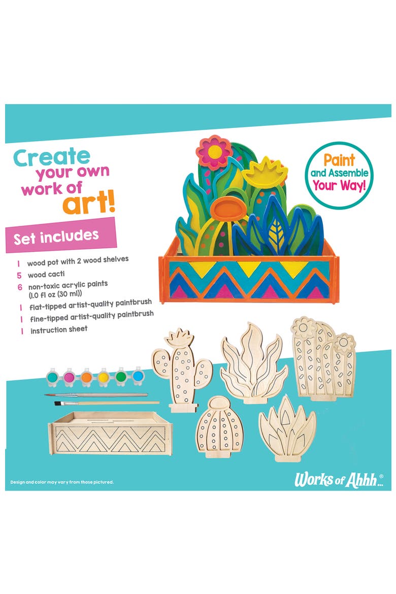 Cactus Garden Wood Craft Kit, Alternate, color, Multicolor