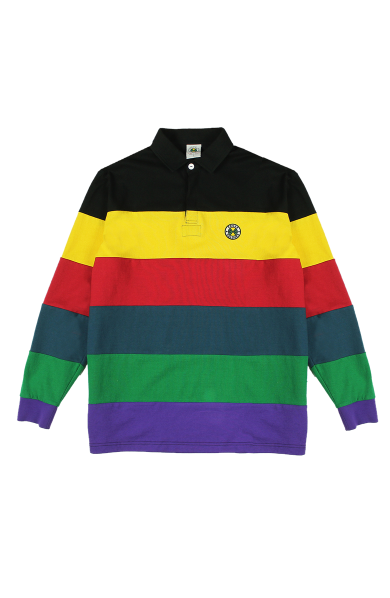 Cross Colours Retro Stripe L/S Rugby, Main, color, Multicolor
