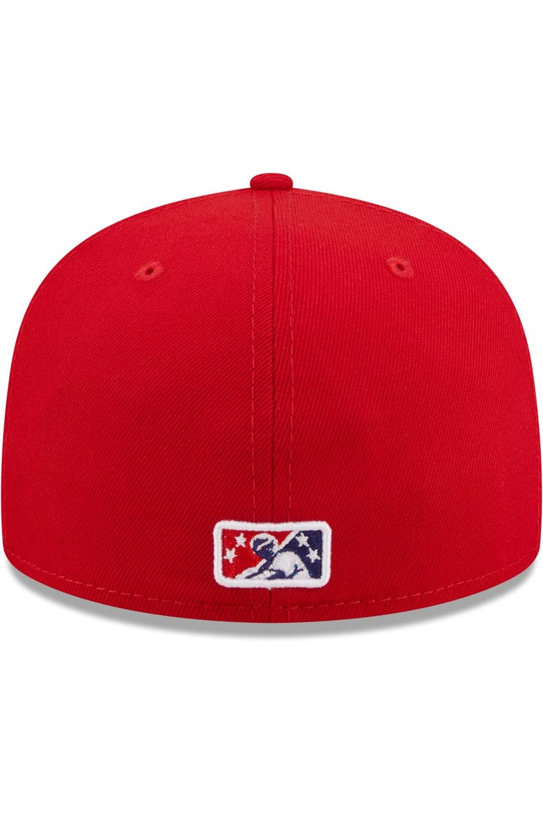 Men's New Era Red Amarillo Sod Poodles Authentic Collection 59FIFTY Fitted Hat, Alternate, color, Red