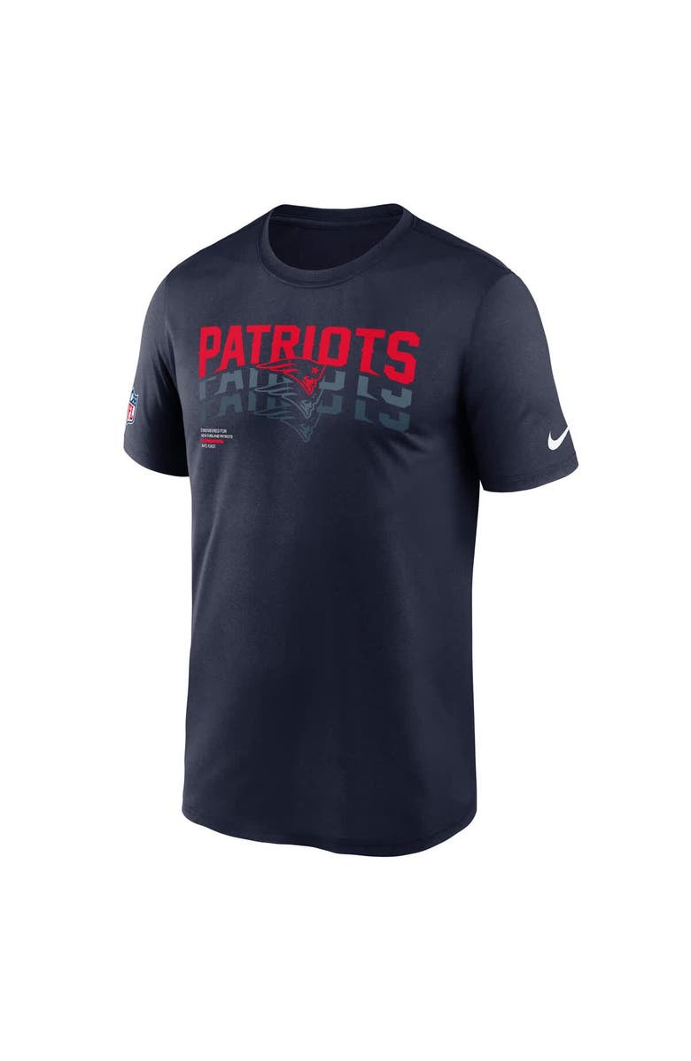 Nike Men's Nike Navy New England Patriots Wordmark Block Sideline Legend Performance T-Shirt, Alternate, color, Navy