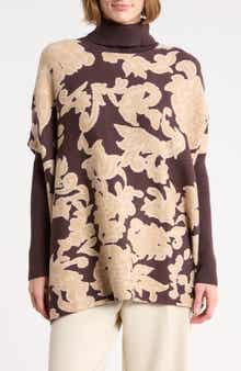 Turtleneck Poncho Sweater