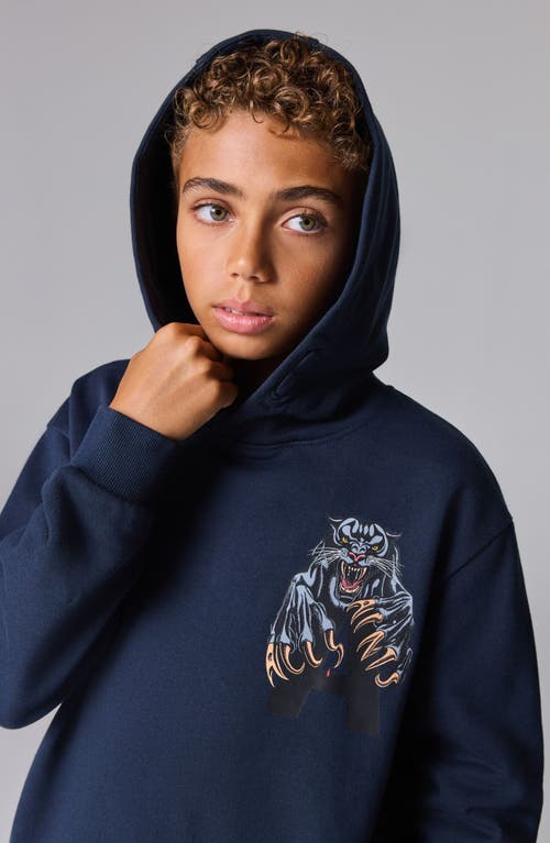 Smallsaints By Allsaints Kids' Beast Cotton Graphic Hoodie In Blue