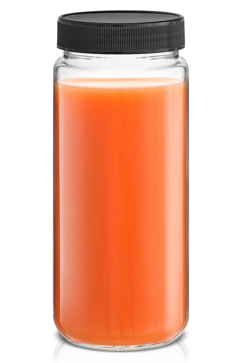 Set of 6 Reusable Glass Beverage Bottles - 16 oz., Alternate, color, CLEAR