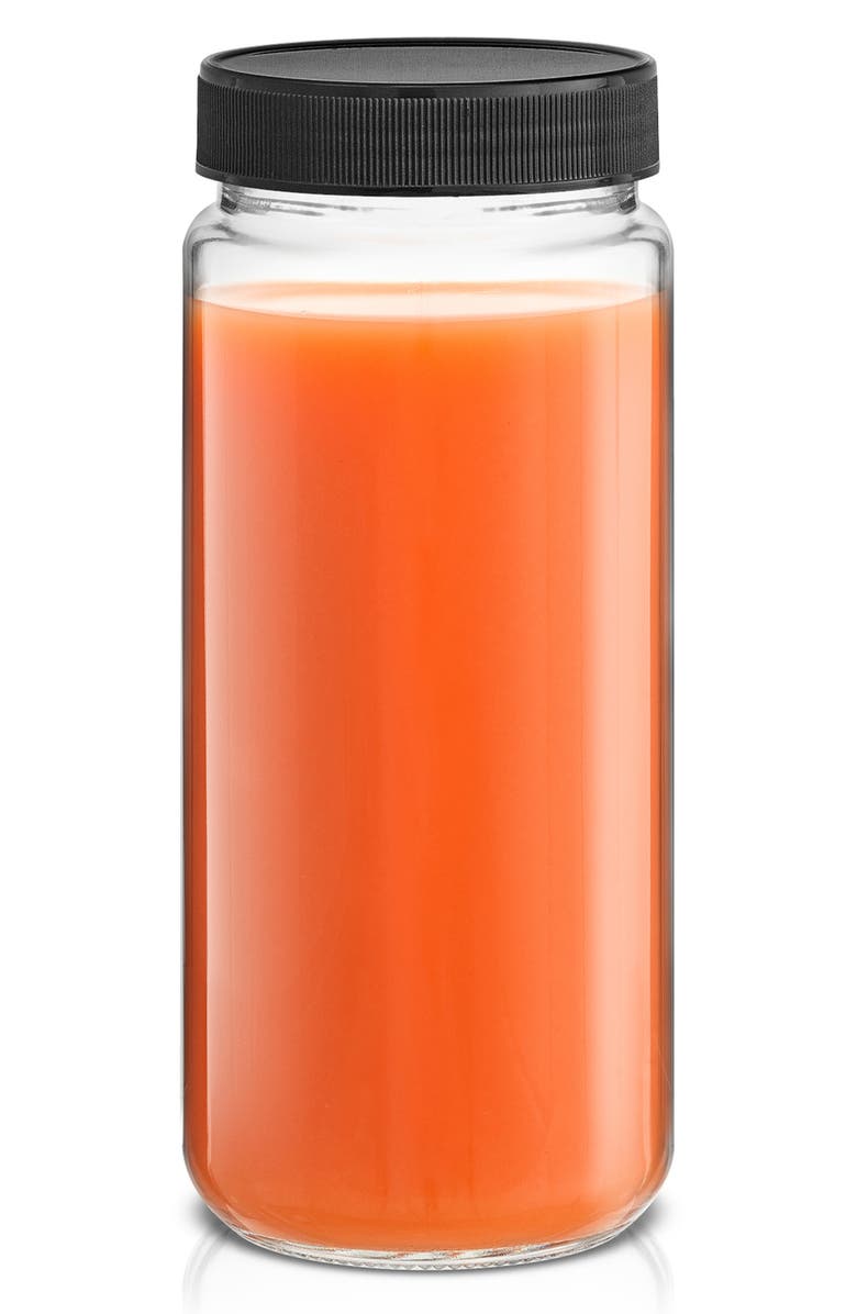 JoyJolt Set of 6 Reusable Glass Beverage Bottles - 16 oz., Alternate, color, Clear