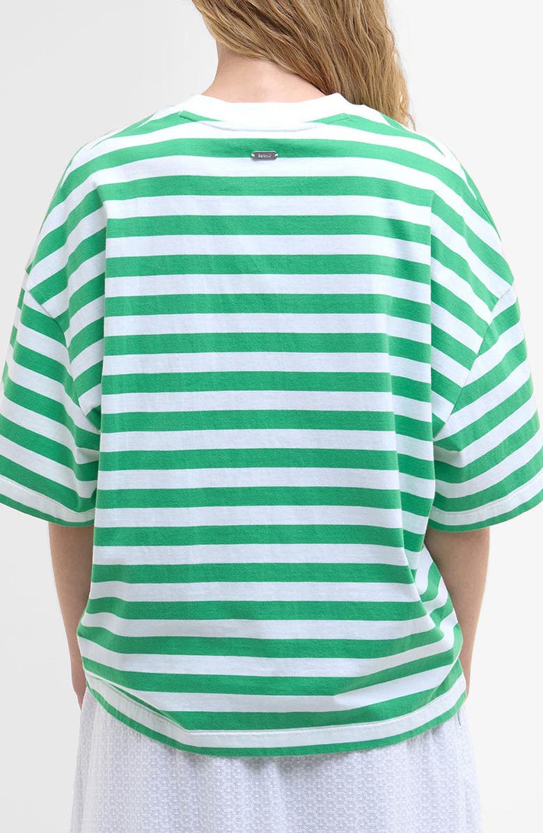 Barbour Abby Stripe Oversize Logo T-Shirt, Alternate, color, White Kelly Green
