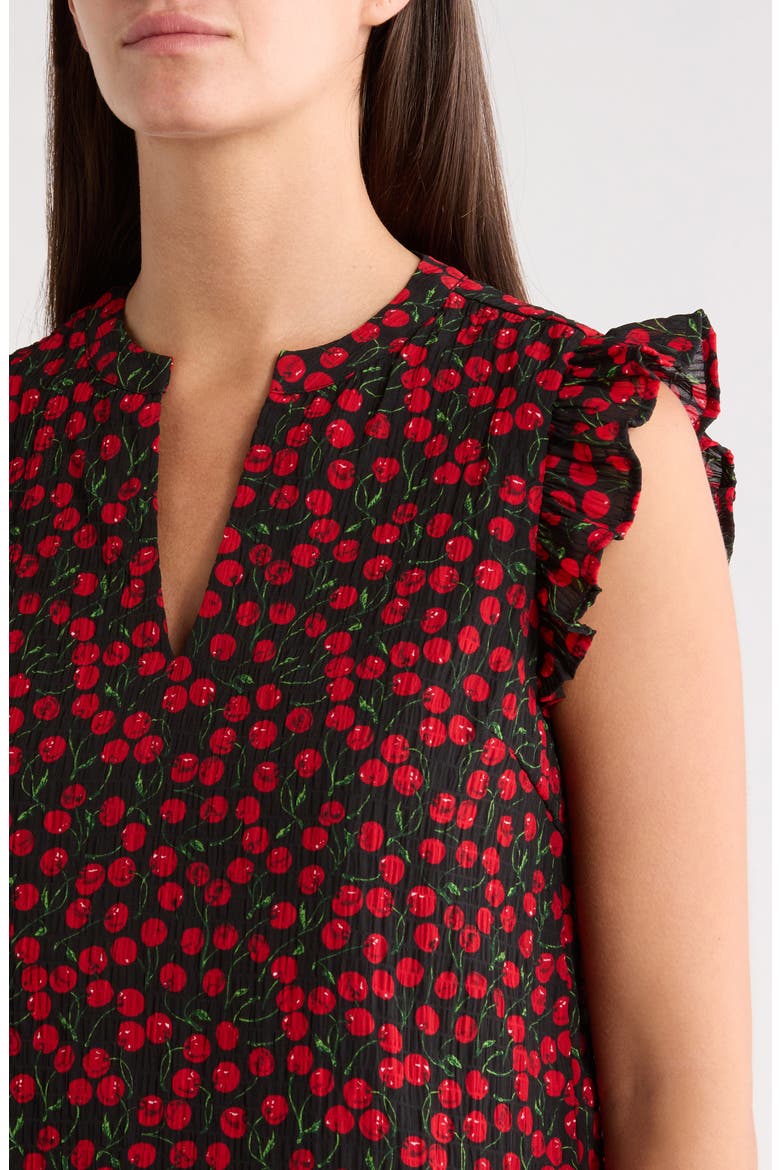 Cherry Crush Flutter Sleeve Top, Alternate, color, BLACK-RED