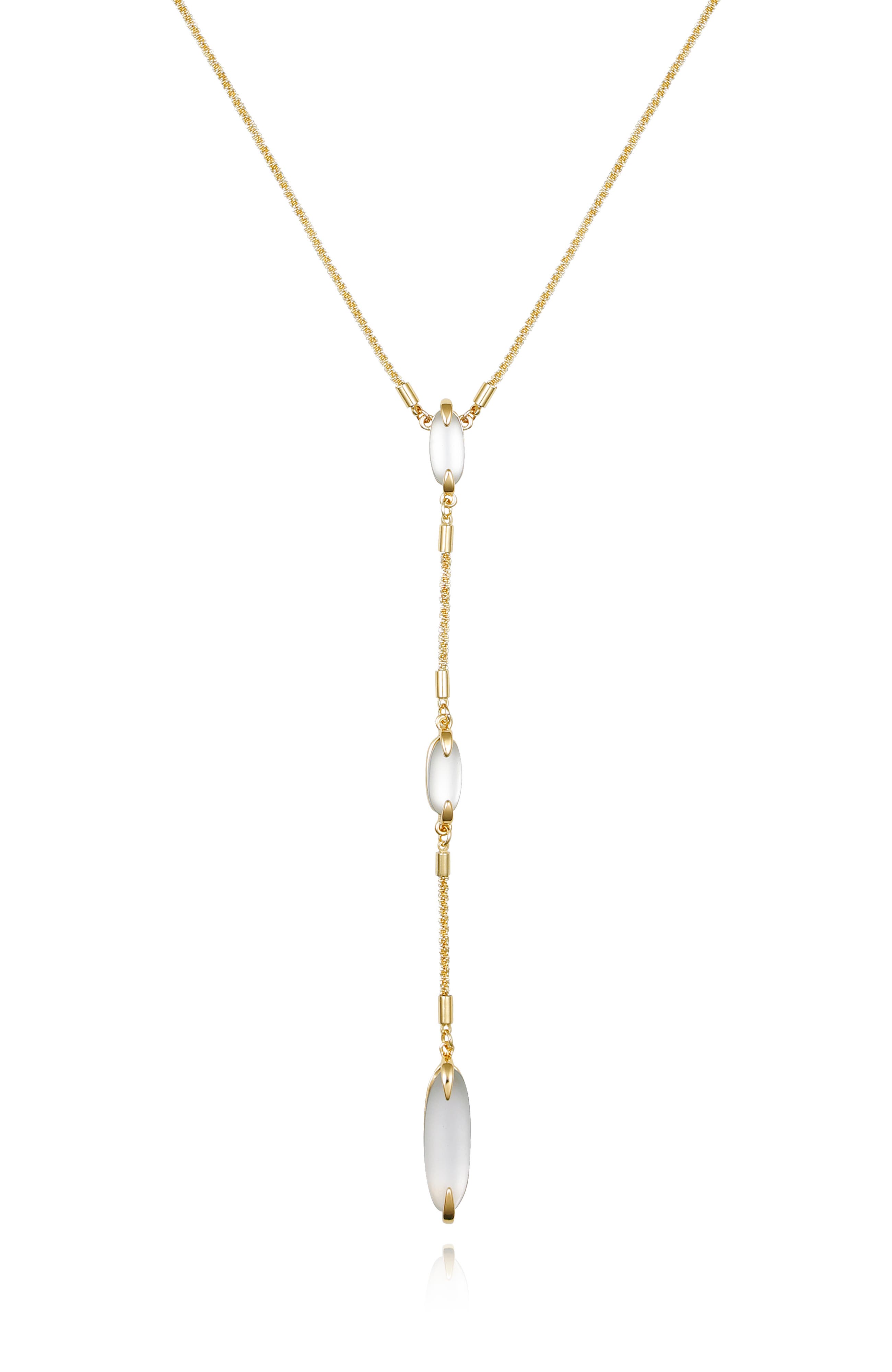Vince Camuto White Glass S Sparkle Lariat Necklace (Women) | Nordstrom