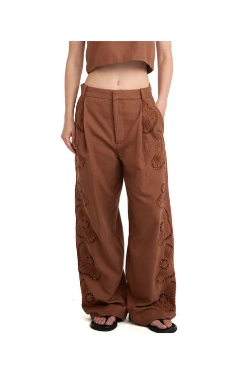 Resort Embroidered Pants Cover-Up