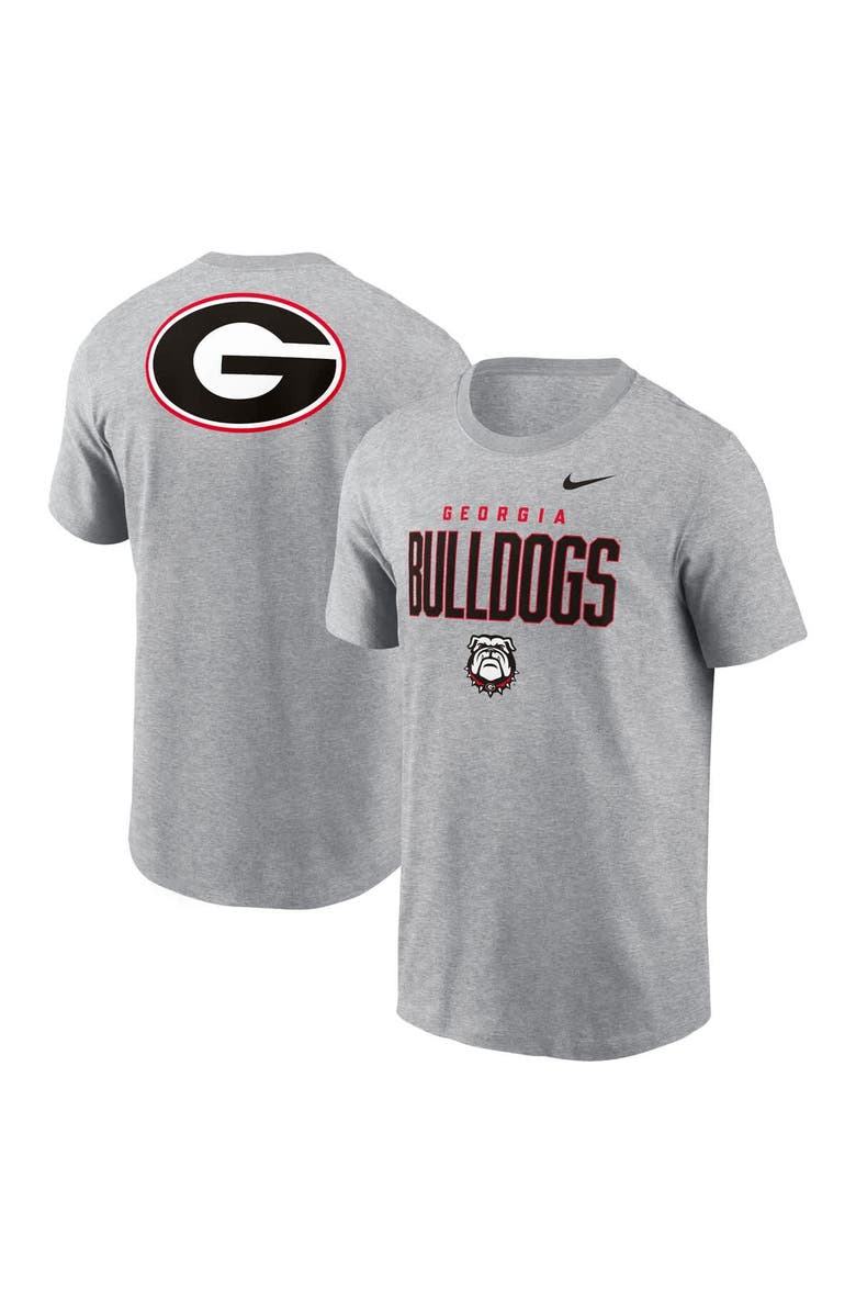 Nike Men's Nike Heather Gray Georgia Bulldogs Campus 2-Hit Primary Mascot T-Shirt, Main, color, Heather Gray