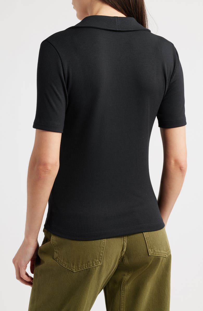Madewell Drapey Rib Polo, Alternate, color, Jet Black