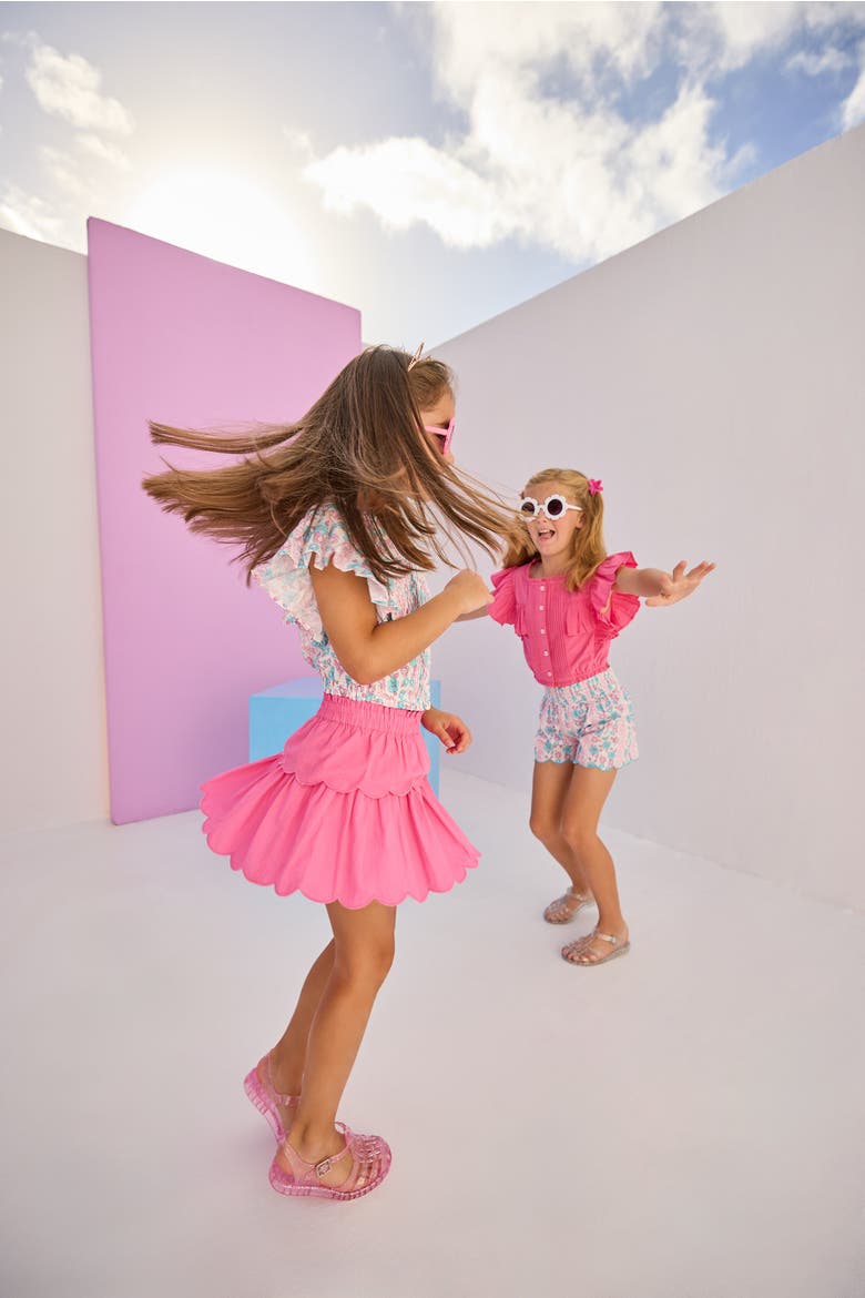 Kids' Tiered Skort, Alternate, color, Hot Pink