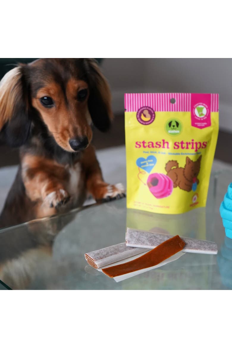 Stash Strips - Peanut Butter & Banana - 18ct Enrichment Dog Treats, Alternate, color, Multicolored