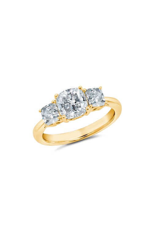 Crislu 3-stone Cushion Ring In Gold