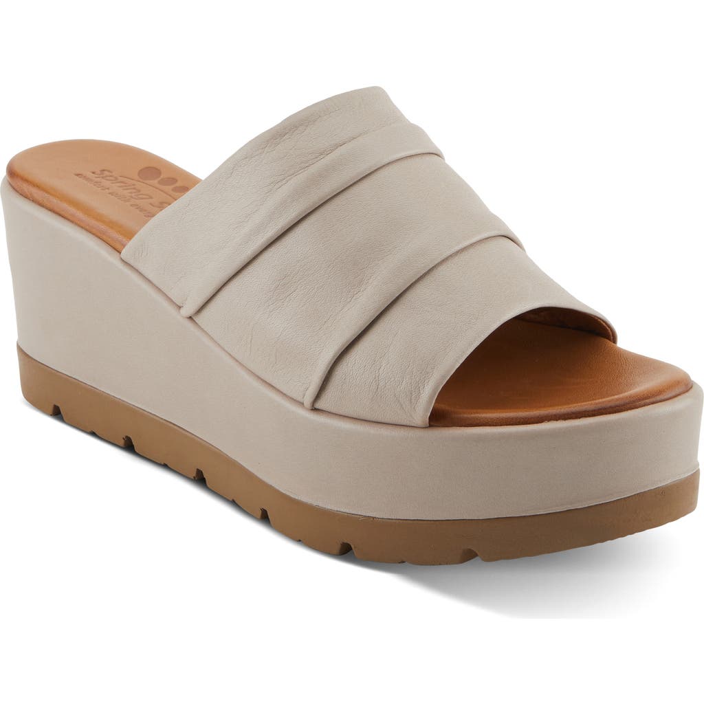 Spring Step Allerton Platform Wedge Slide Sandal In Light Taupe