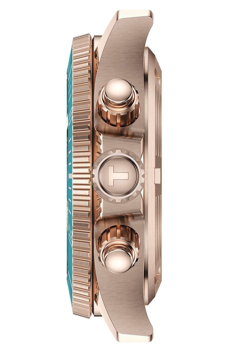 Tissot Seastar 1000 Chronograph Silicone Strap Watch, 38mm, Alternate, color, Turquoise