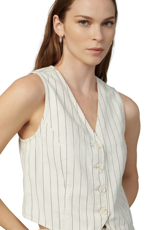 Joe's The Relaxed Stripe Stretch Cotton Crop Vest In Natural Stipe
