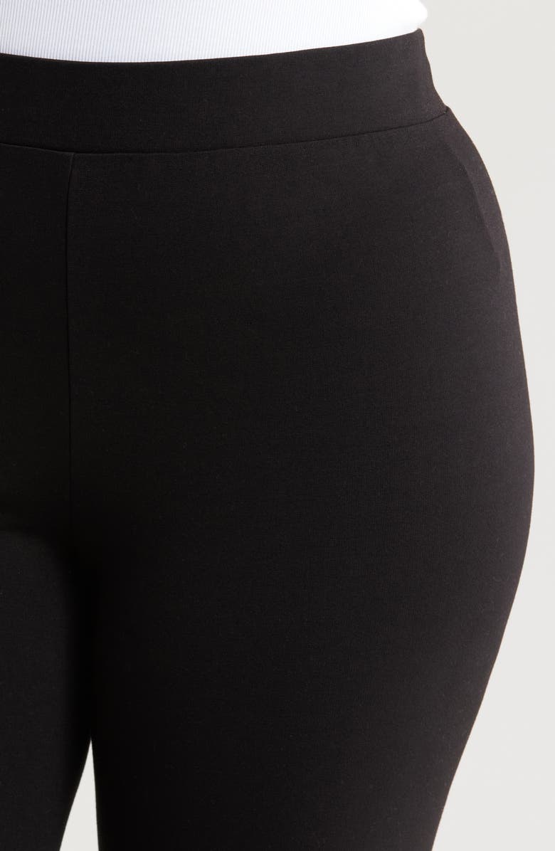 Vince Camuto High Waist Ponte Knit Leggings, Alternate, color, Rich Black/ Black