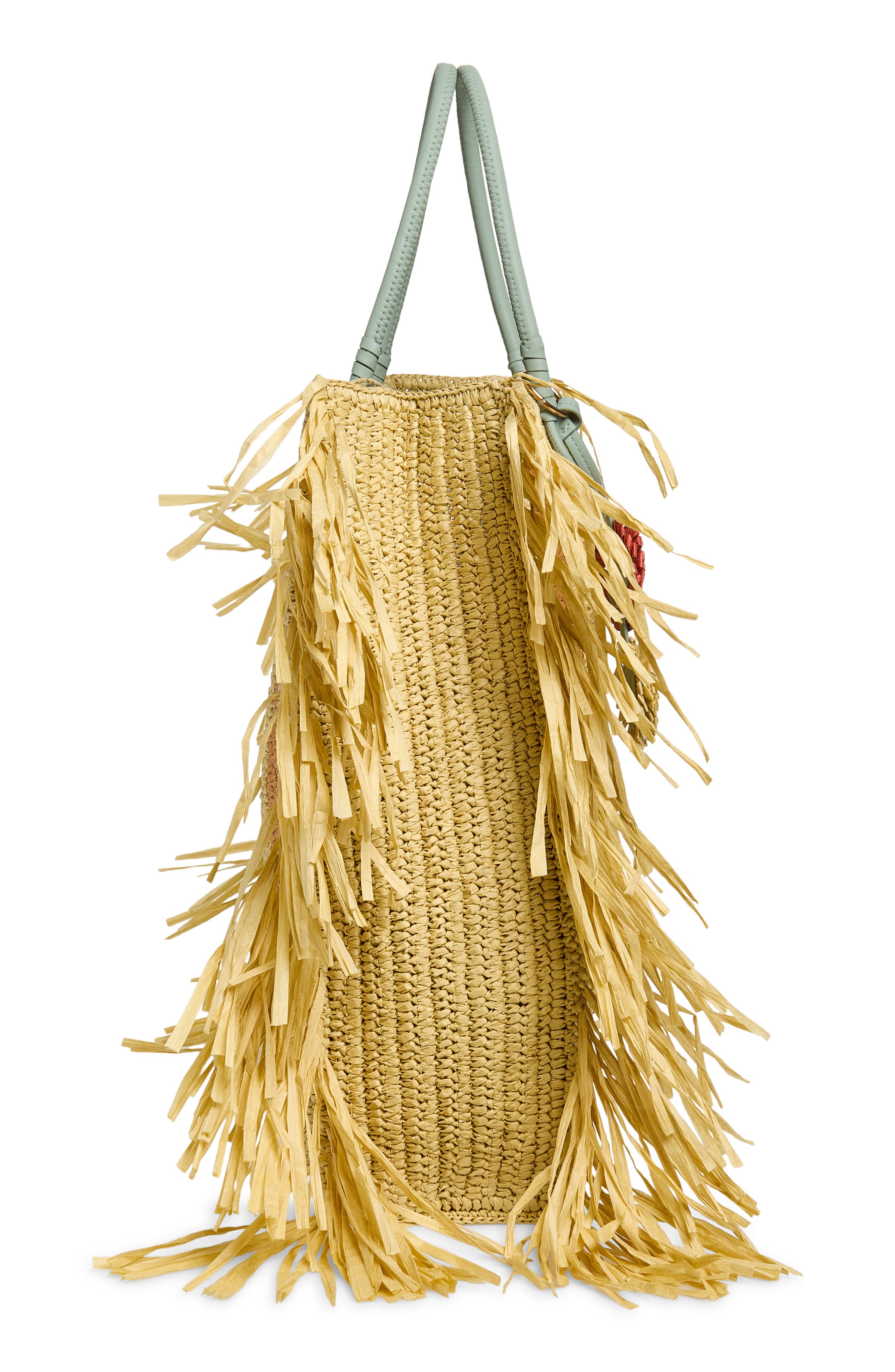 Sam Edelman Lily Straw Tote, Alternate, color, Natural/ Green