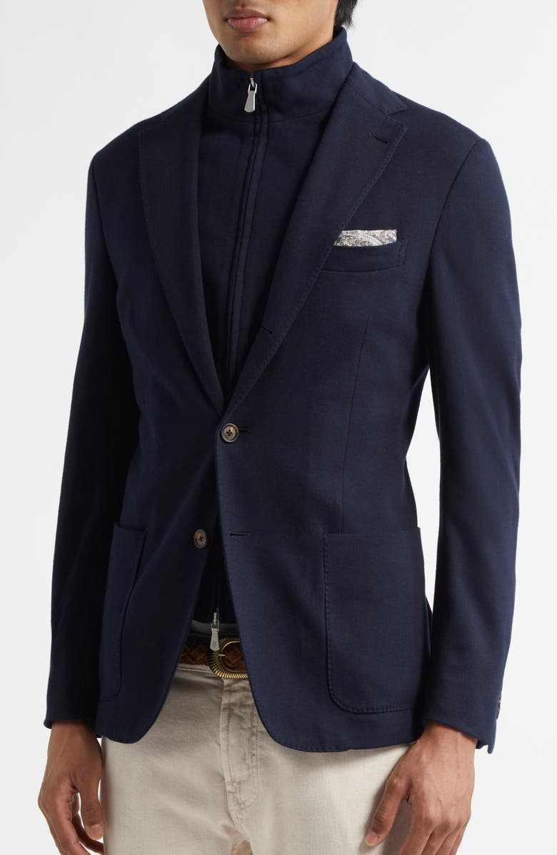 Eleventy Cotton Blend Knit Sport Coat With Removable Bib, Alternate, color, 