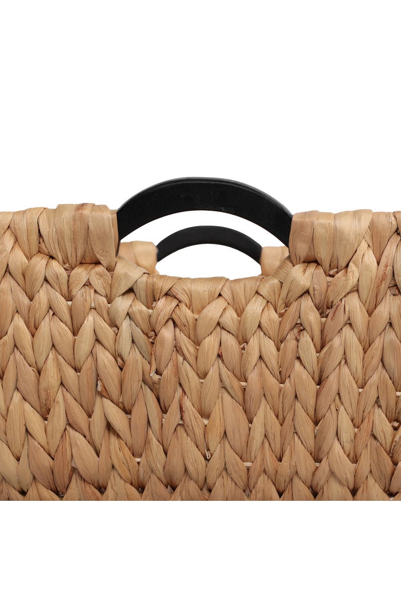 Astor Handwoven Water Hyacinth Nesting Storage Baskets with Wood Handles, Alternate, color, Natural