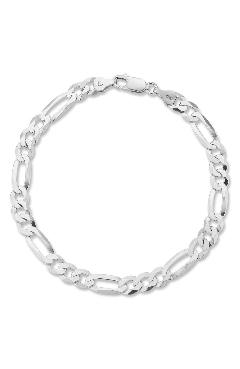 Yield of Men 7mm Figaro Chain Bracelet, Main, color, Silver