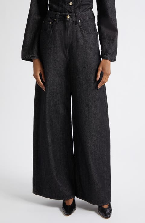 Slick High Waist Wide Leg Jeans (Buff Wash)