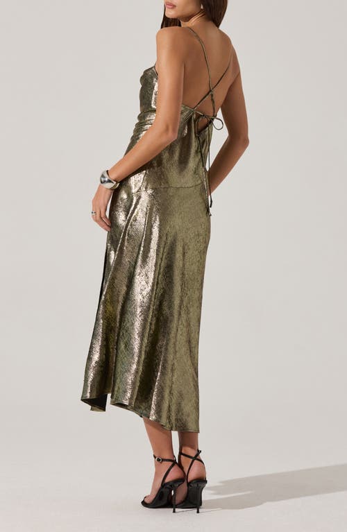 Astr The Label Gaia Metallic Midi Dress In Metallic