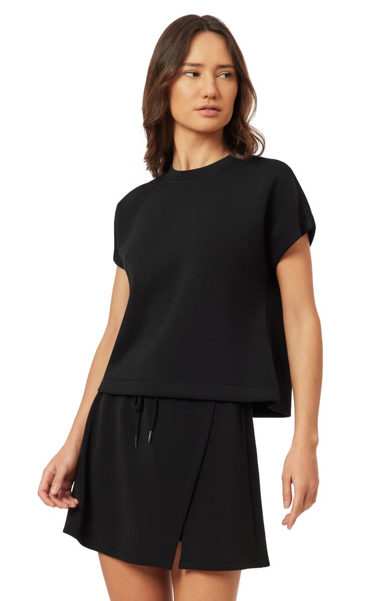 Scotch & Soda Curved Sleeve T-Shirt, Alternate, color, Black