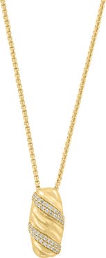 EFFY 14K Gold Plated Sterling Silver Zircon Nugget Pendant Necklace