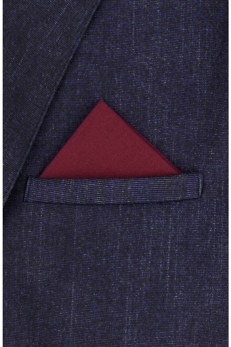 Solid Cotton Pocket Square, Alternate, color, WINE